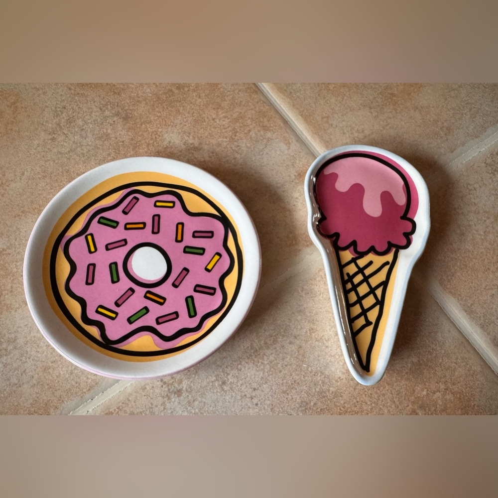 Donut and Ice Cream Ceramic Plates